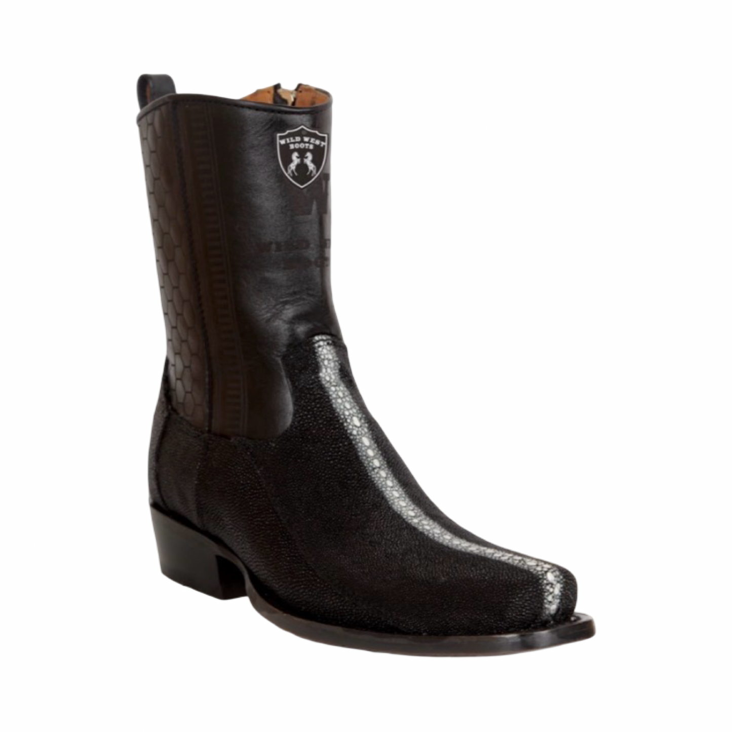 Bota de Mantarraya Negra Rowstone 7X Completa | Wild West Boots