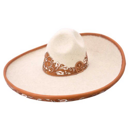 Sombrero Charro Hombre Lazer Crema de Lana