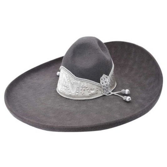 Sombrero Charro Flor Gris de Lana