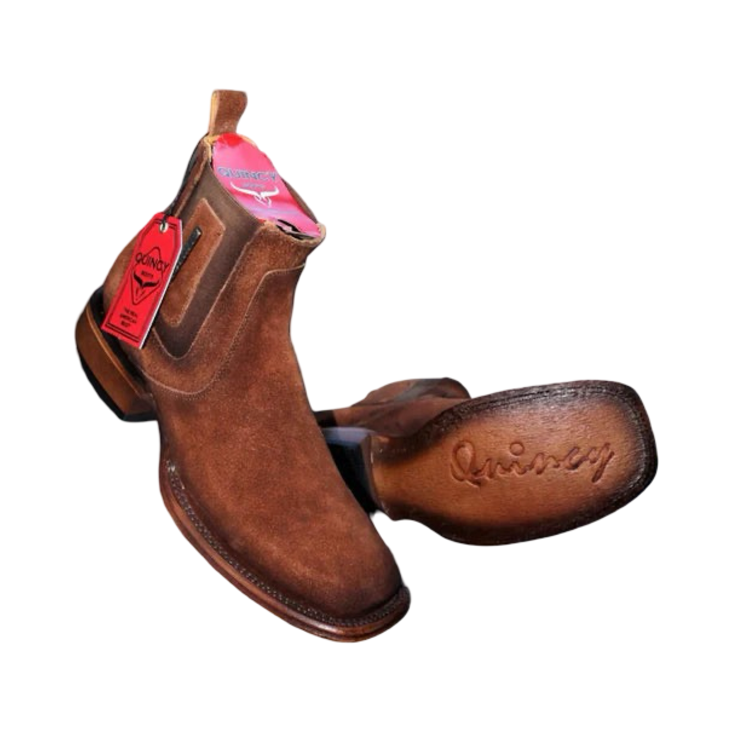 Botines Charros Quincy de Gamuza con Punta Cuadrada