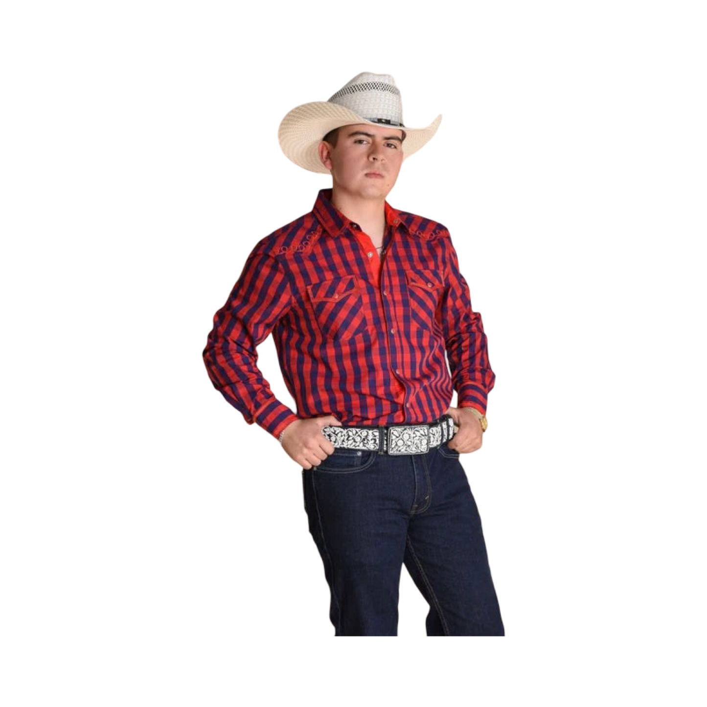 Camisa Vaquera Bordada White Diamonds