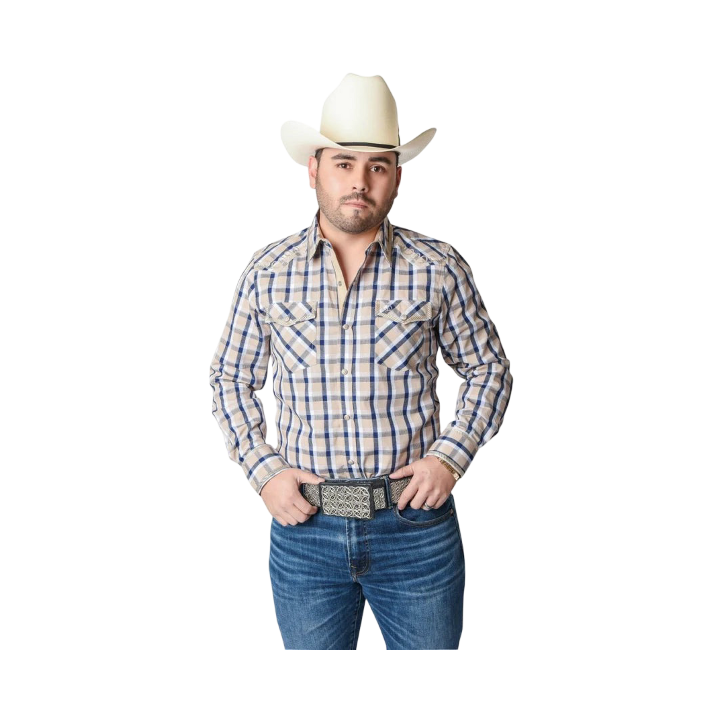 Camisa Vaquera Bordada White Diamonds