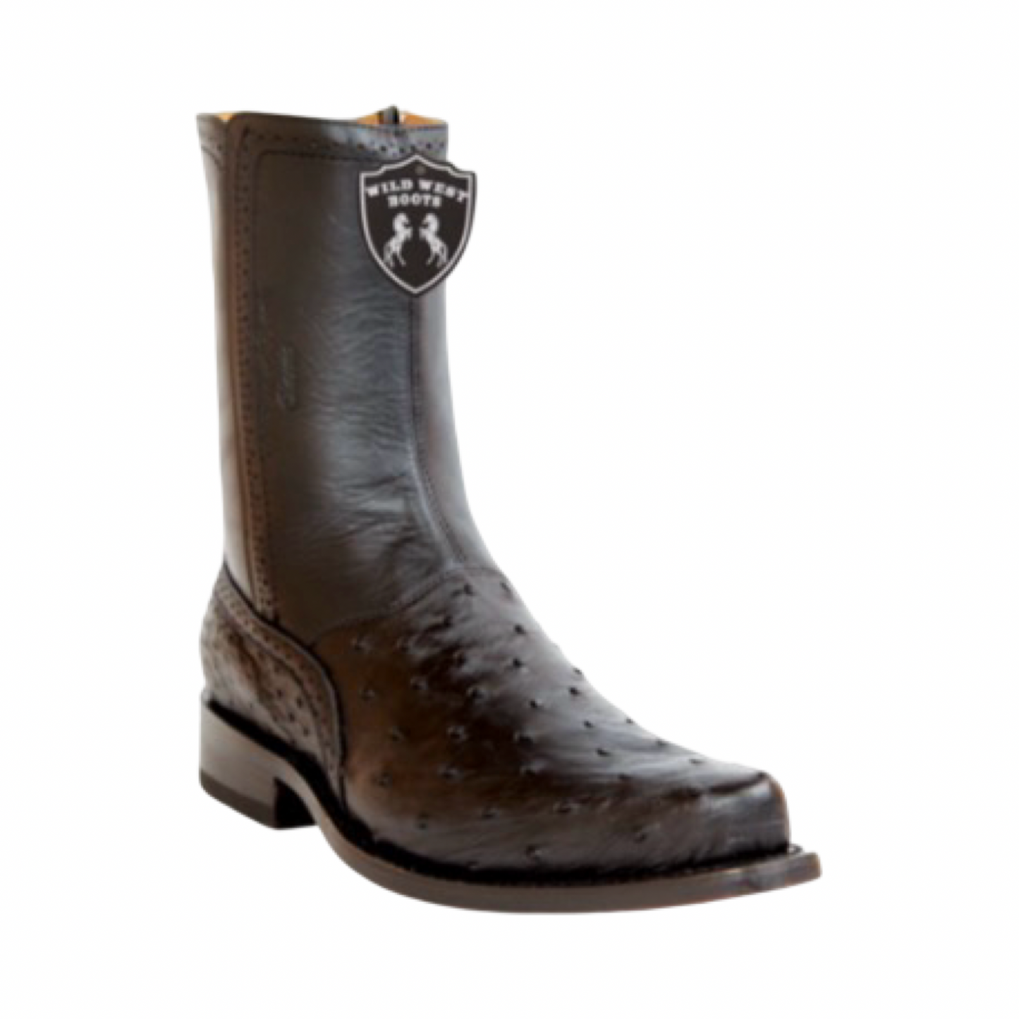 Botas de Avestruz Negras – Horma Milán Estilo Western Wild West