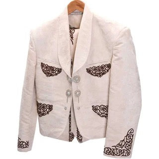 Traje Charro Fino Beige Con Cafe – Hombre, Importado de México