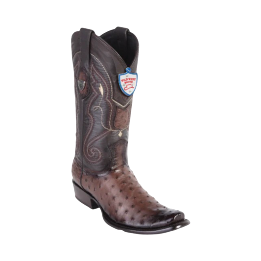 Botas Wild West Original de Avestruz Color Faded Chocolate – Elegancia y Calidad Artesanal