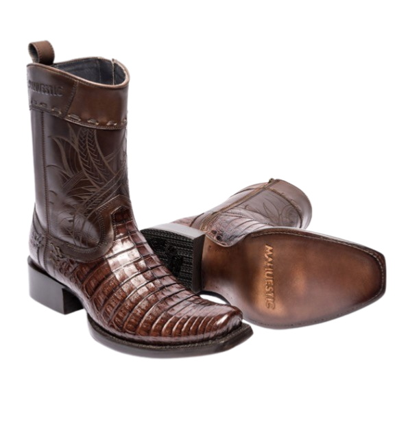 Botín Semi-Cuadrada Cocodrilo - MAHUESTIC Boots