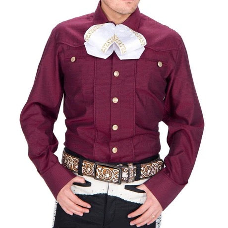 Camisa Charra para Hombre Color Vino