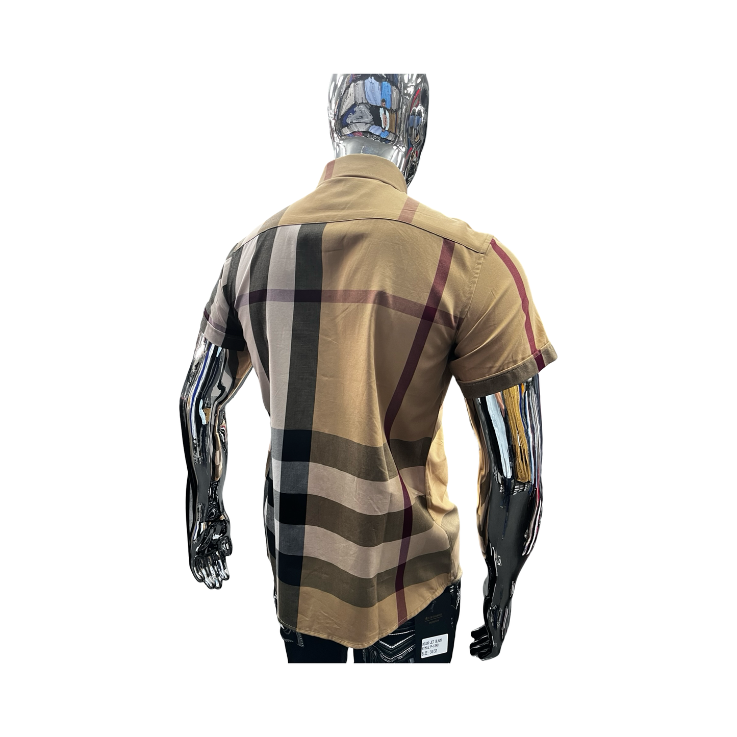 Camisa de Cuadros Beige Claro Casual para Hombre