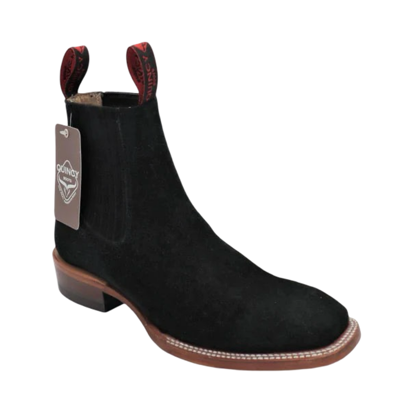 Botines Charros Quincy de Gamuza con Punta Cuadrada
