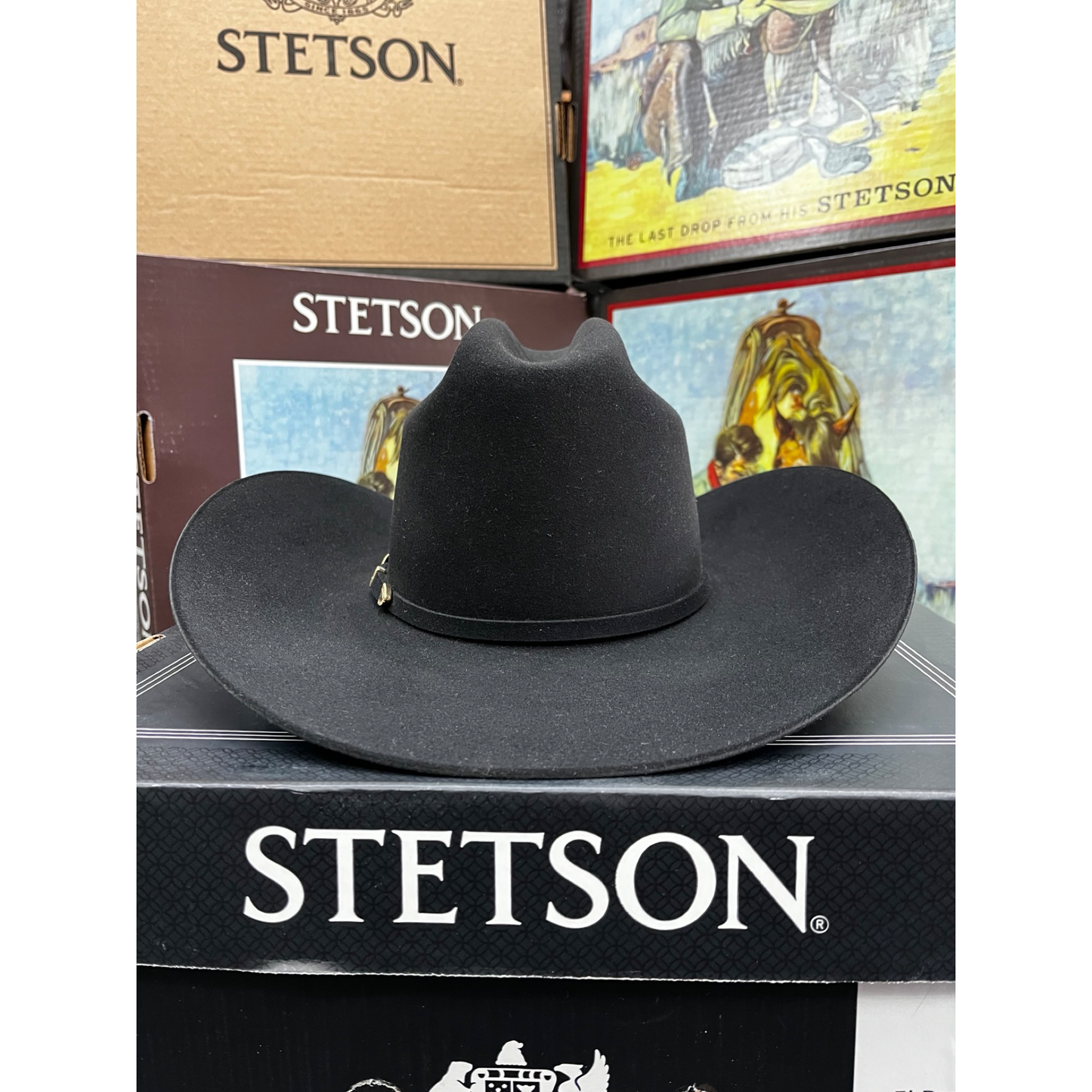 Sombrero Texana Stetson 30X Negro – Autoridad y Estilo Contemporáneo