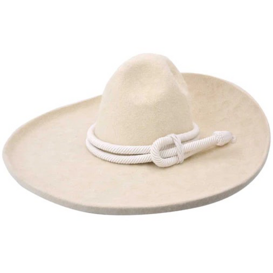 Sombrero Charro para Hombre Beige de Pelo de Conejo