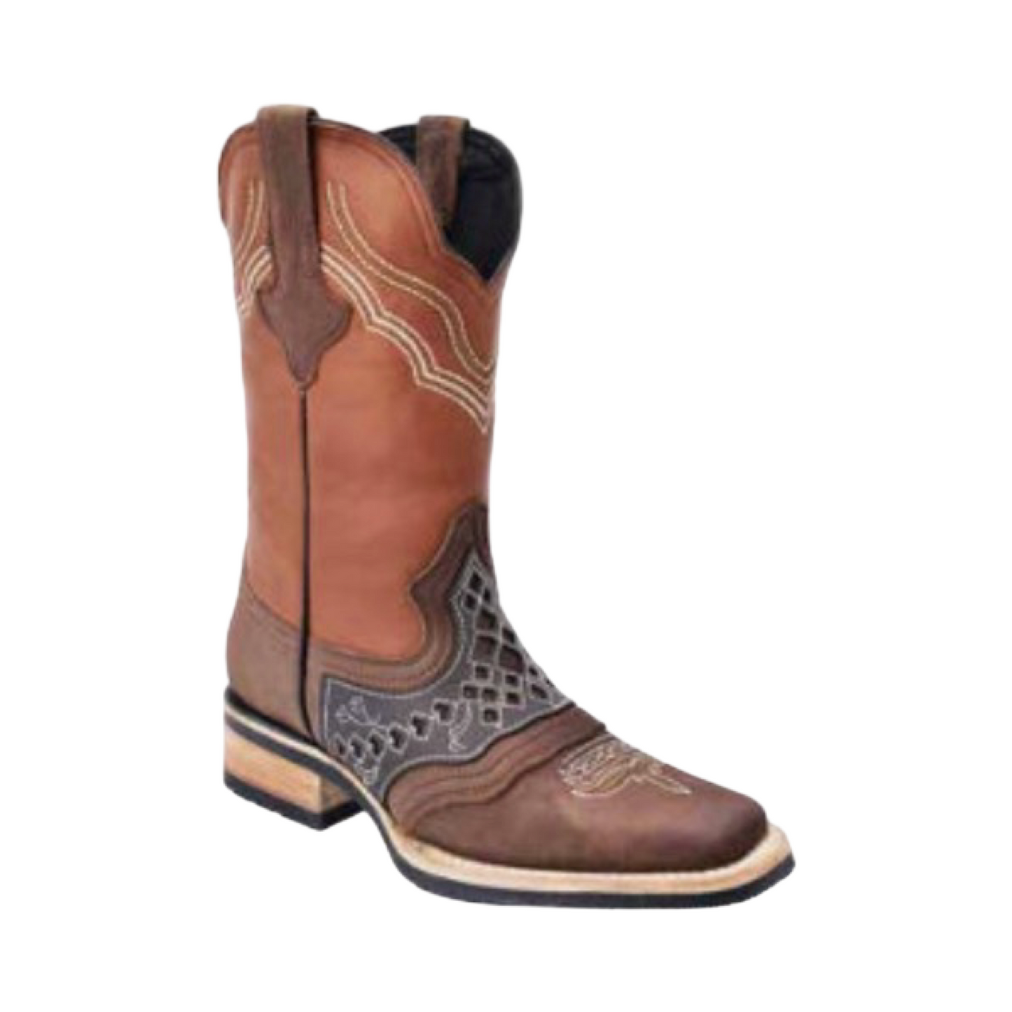 Bota Lazer Color Cafe Miel horma Rodeo - White Diamonds Boots