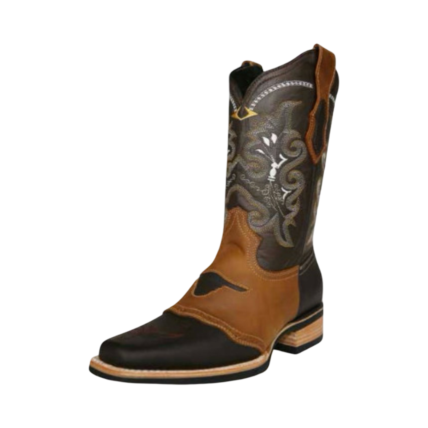 Bota Torito Color Café horma Rodeo - White Diamonds Boots