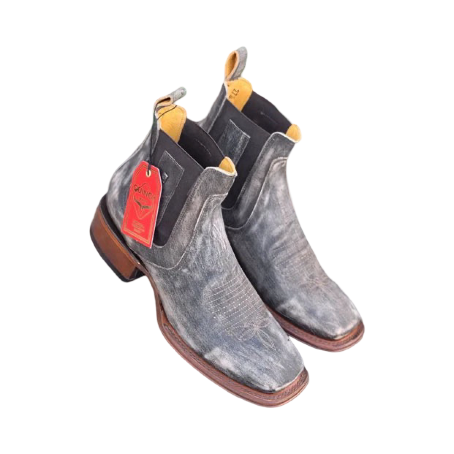 Botines Charros Quincy de Piel con Punta Cuadrada