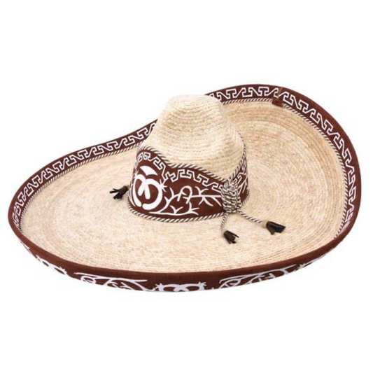 Sombrero Charro Hombre Paja con Negro Grecas