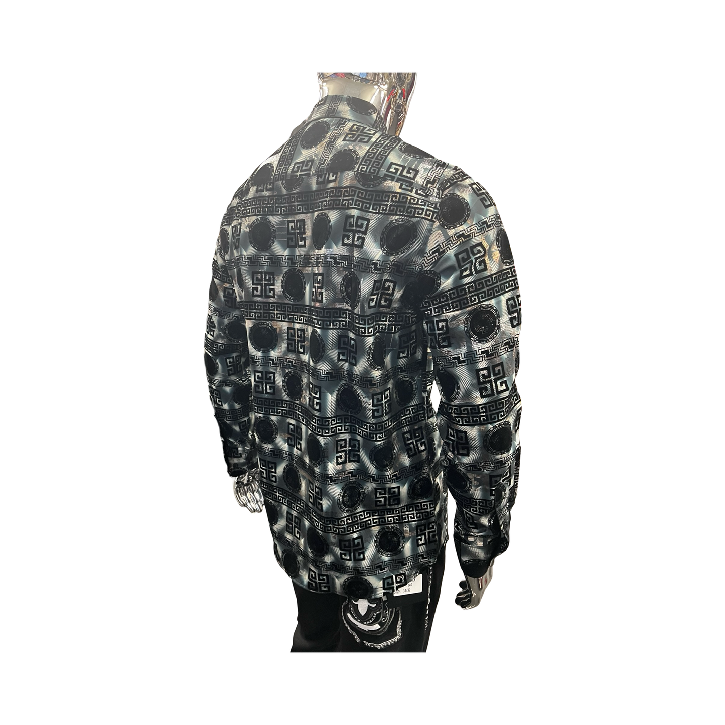 Camisa Premium Moderna Gris con Negro para Hombre