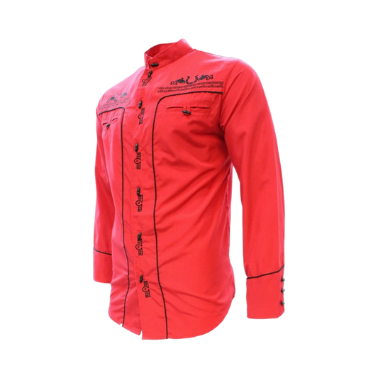 Camisas Charras Para Hombre Rojo Con Negro