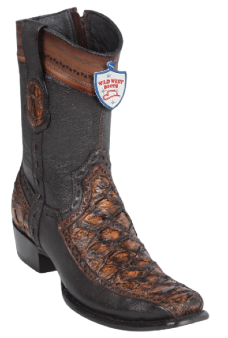 Bota de Pirarucu Original Horma Punta Cuadrada Wild West