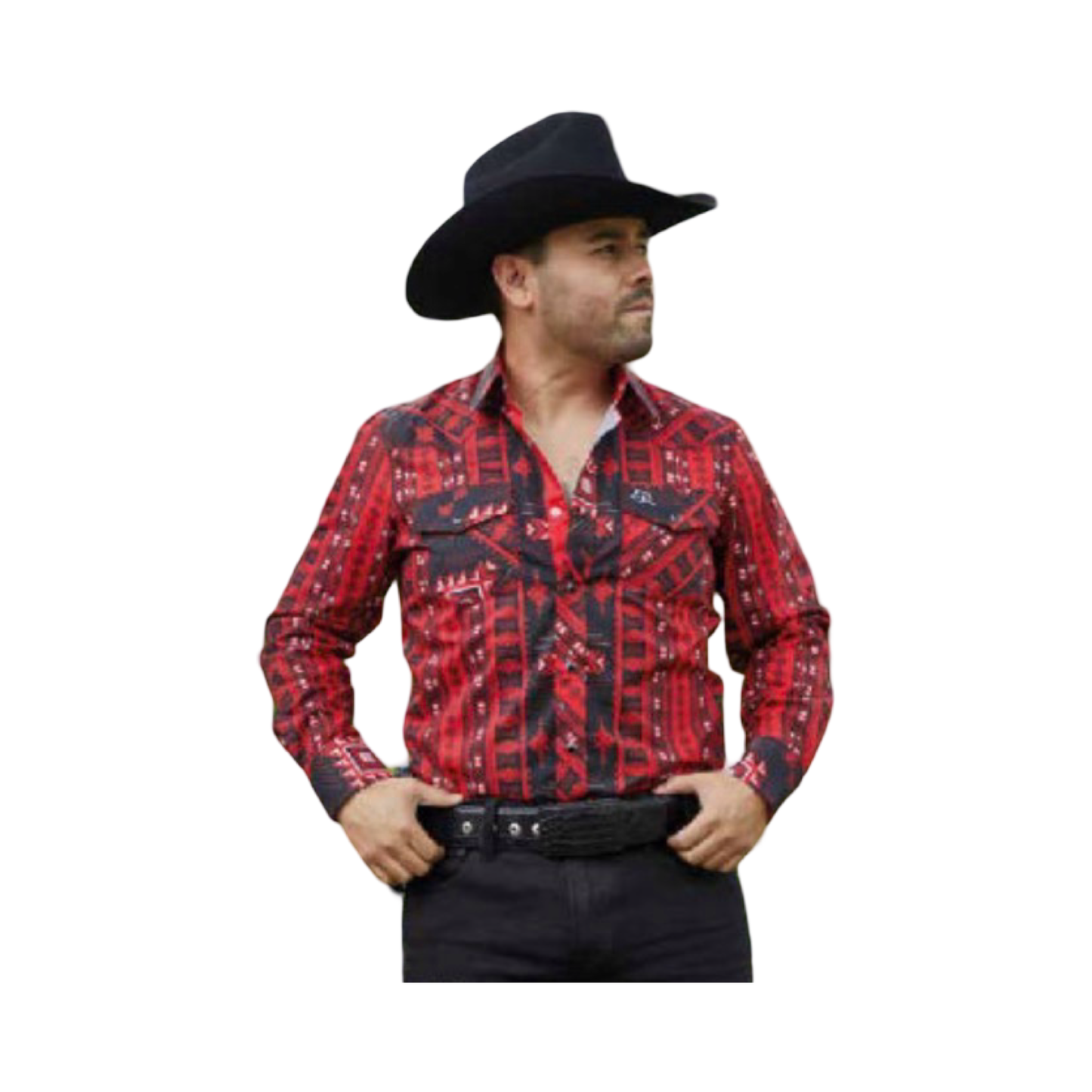 Camisa Vaquera Roja con Detalles Negros Estilo Western – White Diamonds Boots