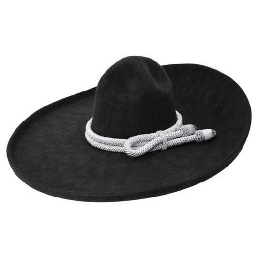 Sombrero Charro Hombre Amarra Negro Lana