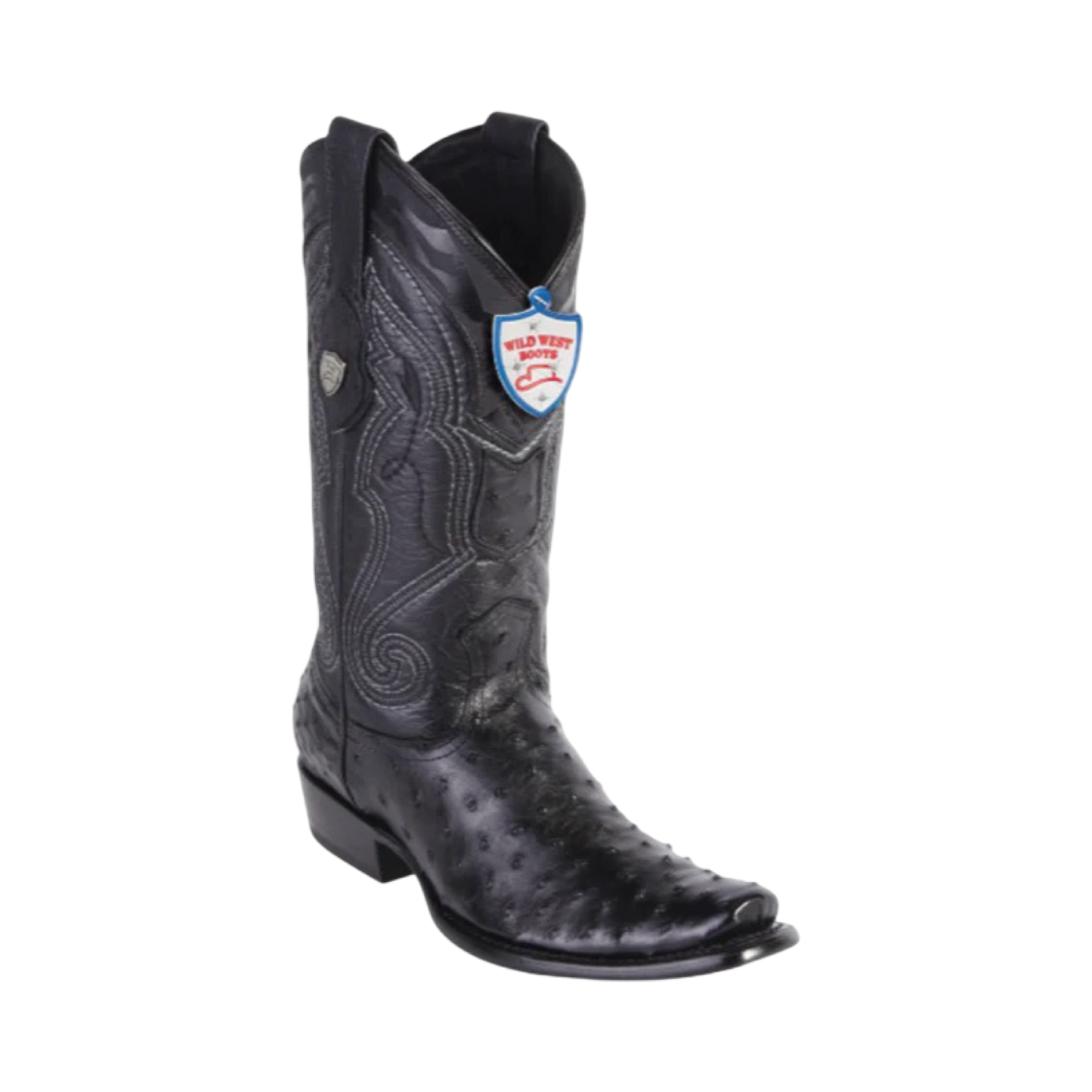 Botas Wild West Original de Avestruz Horma Dubai H79 Color Negro – Piel Exótica Premium
