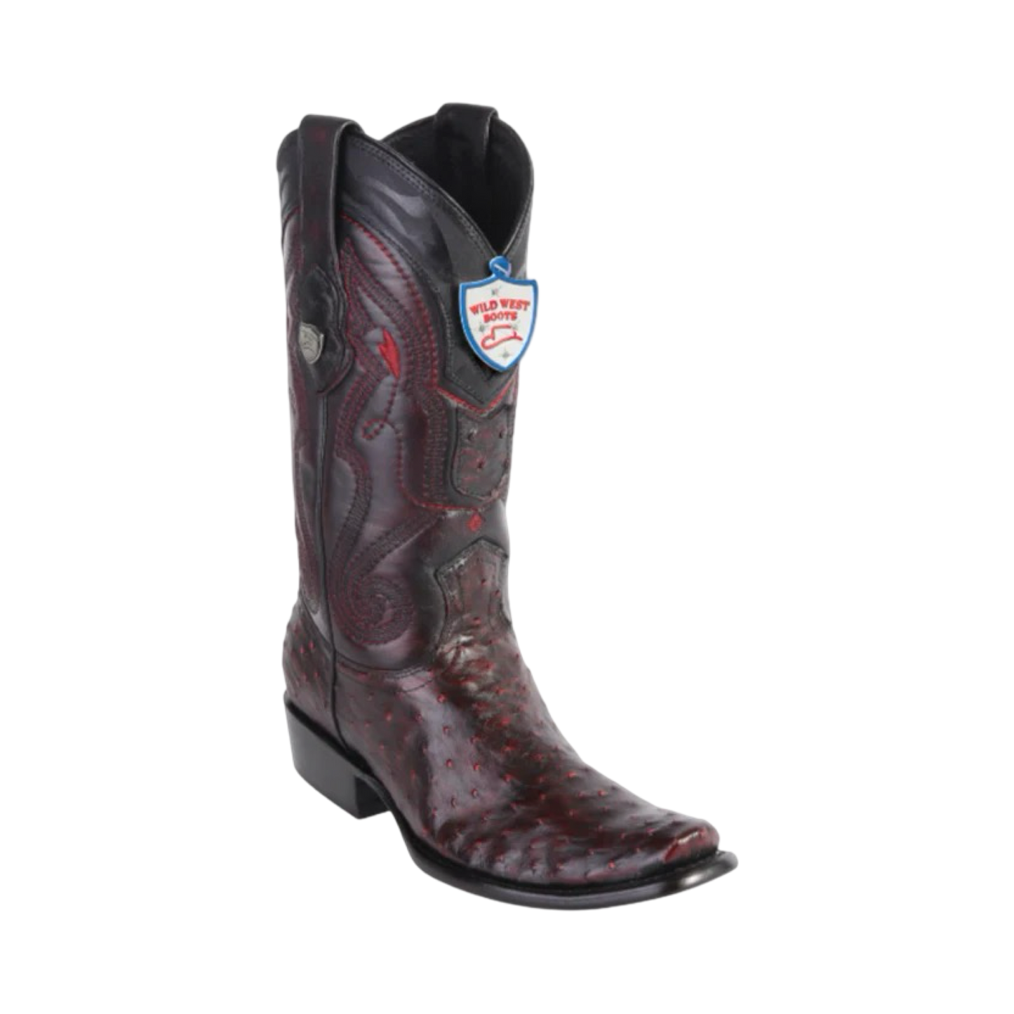 Botas Wild West Original de Avestruz Horma Dubai H79 Color Blackcherry – Estilo Vaquero de Lujo