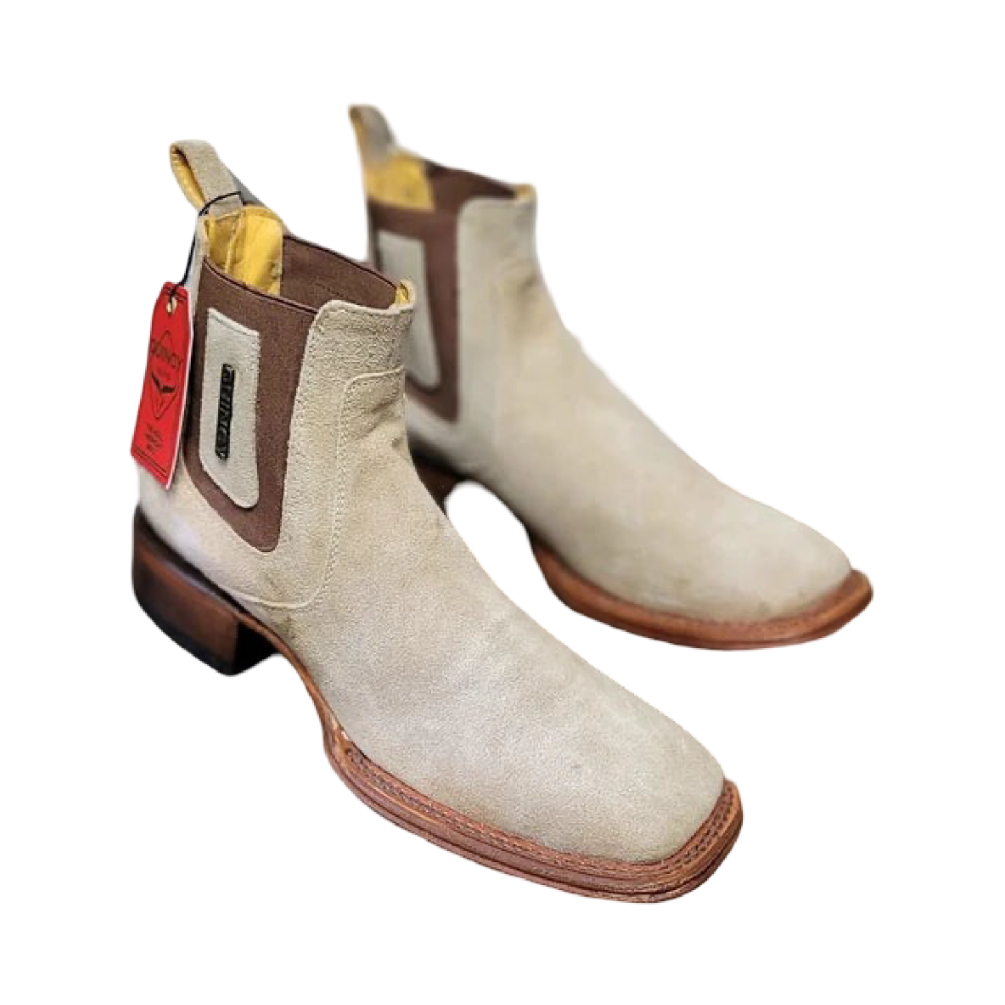 Botines Charros Quincy de Gamuza con Punta Cuadrada