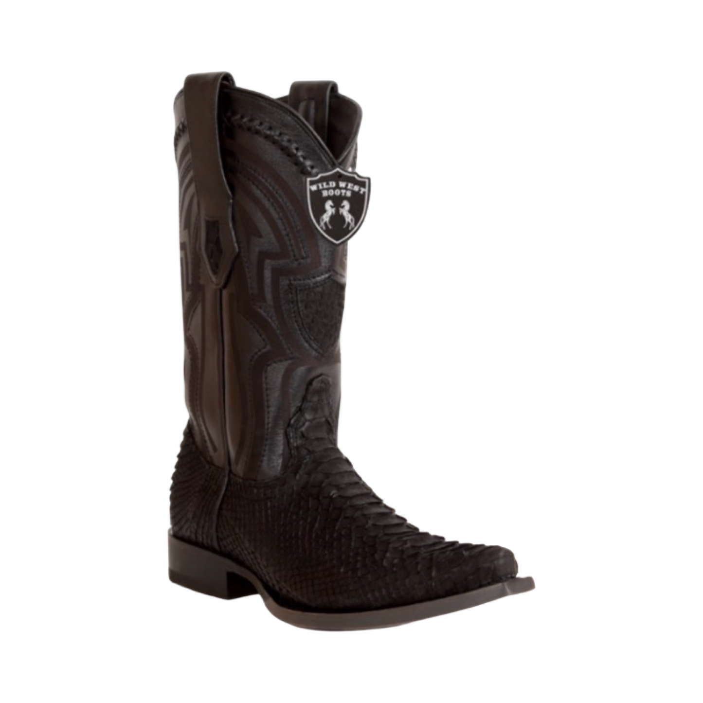 Botas de Pitón Nubuck Black Originales | Punta Snip Toe | Wild West