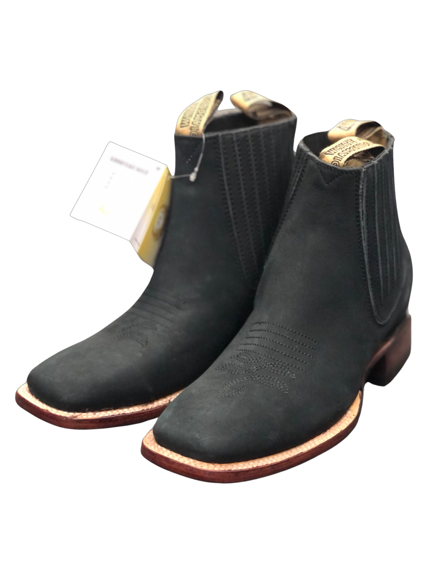 Botines Charros White Diamond Boots con Punta Cuadrada
