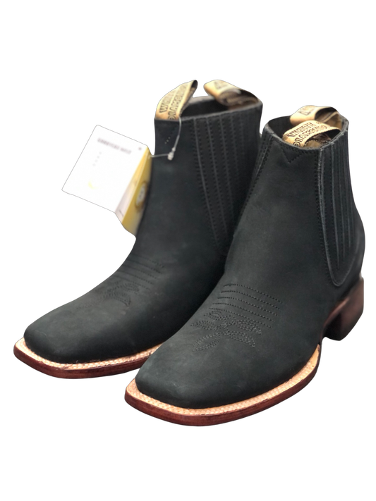 Botines Charros White Diamond Boots con Punta Cuadrada