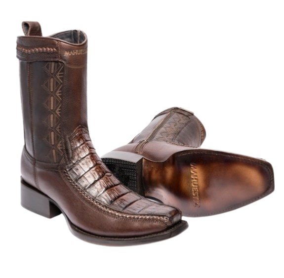 Botín Semi-Cuadrada Cocodrilo - MAHUESTIC Boots