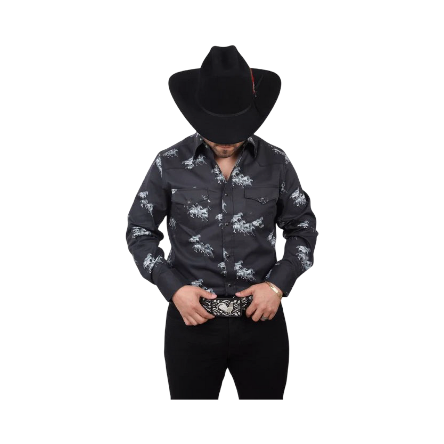 Camisa Vaquera Bordada White Diamonds