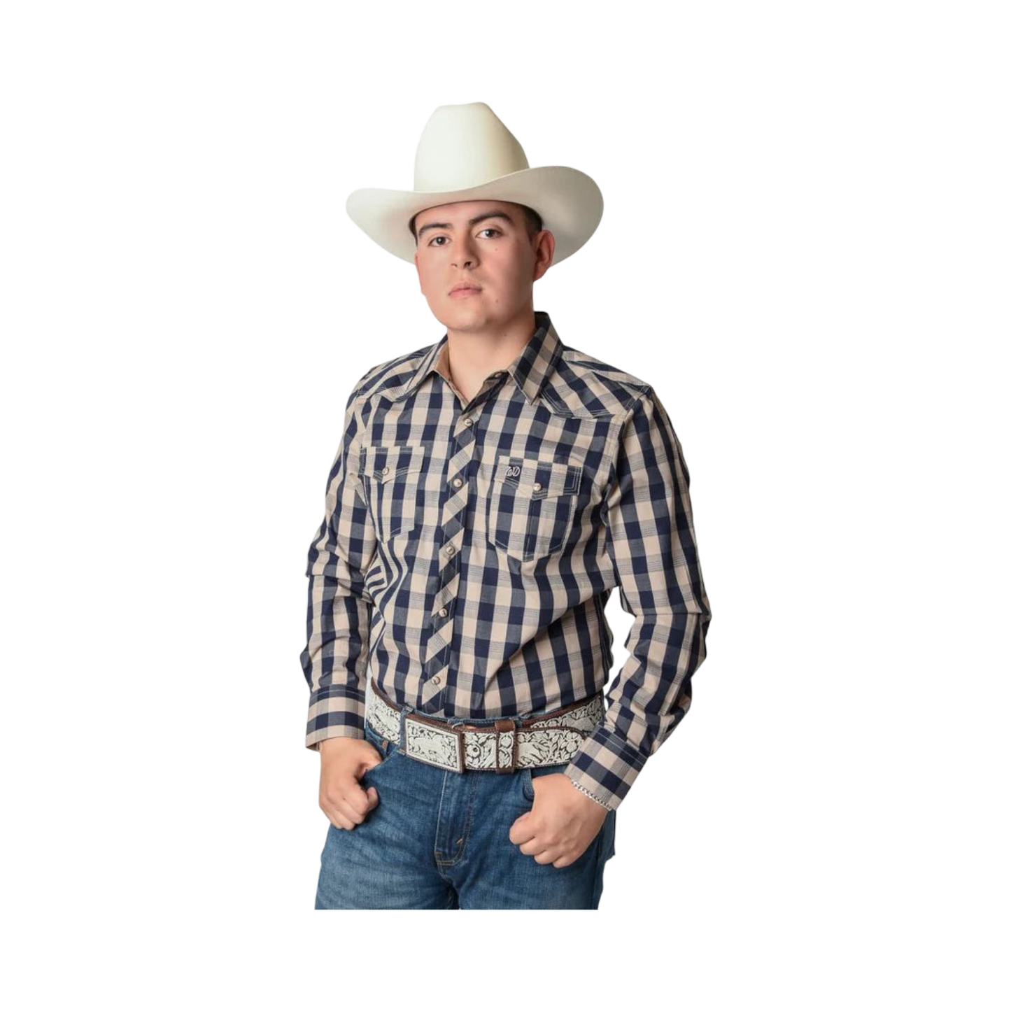 Camisa Vaquera Bordada White Diamonds