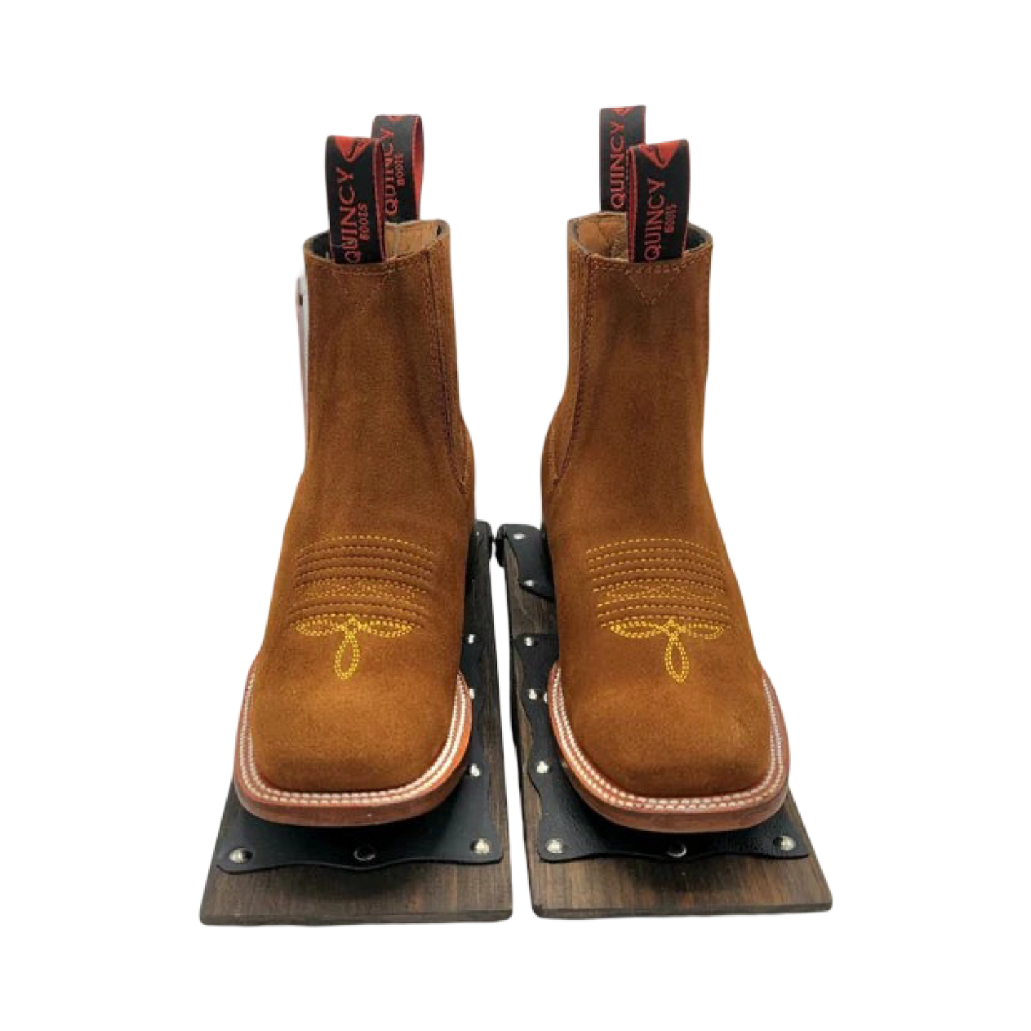 Botines Charros Quincy de Gamuza con Punta Cuadrada