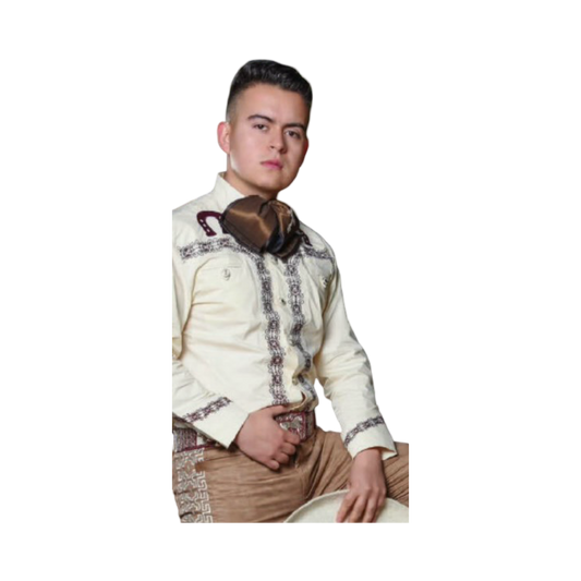 Camisa Charra para Hombre Color Blanco con Detalles