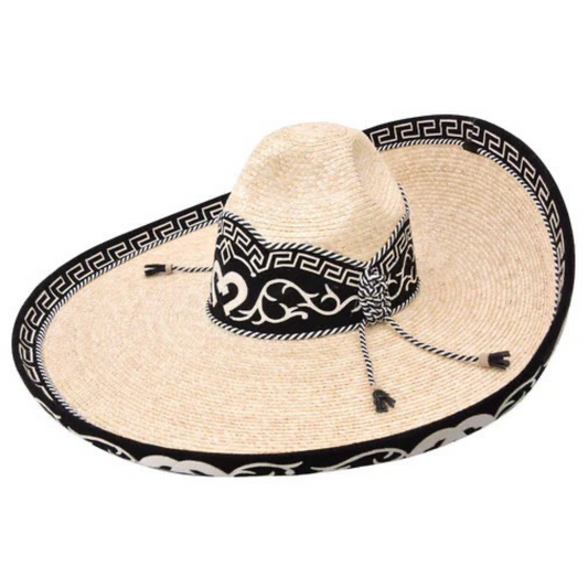 Sombrero Charro Hombre Paja con Negro
