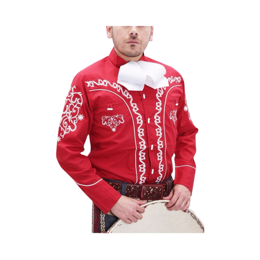 Camisa Charra para Hombre Roja Tradicional