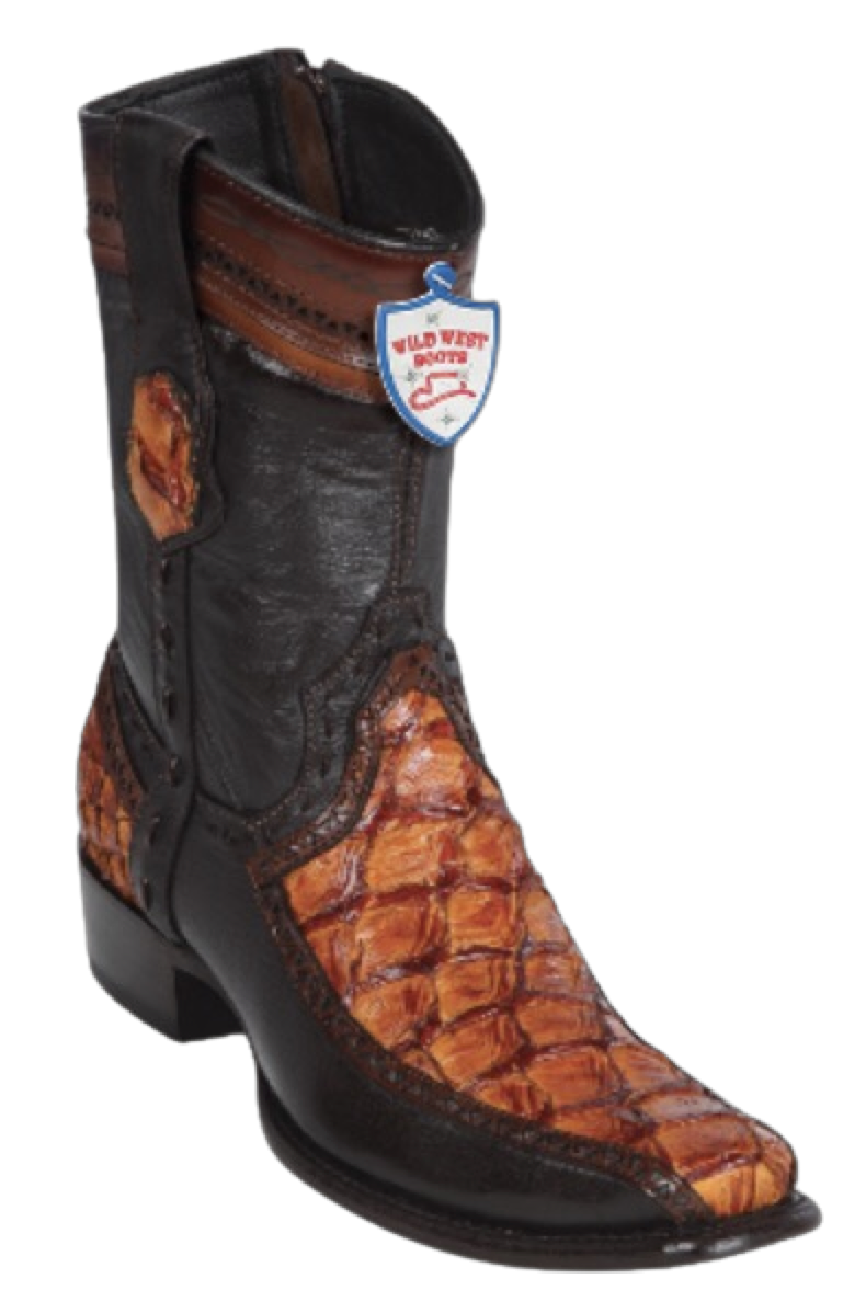 Bota de Pirarucu Original Horma Punta Cuadrada Wild West