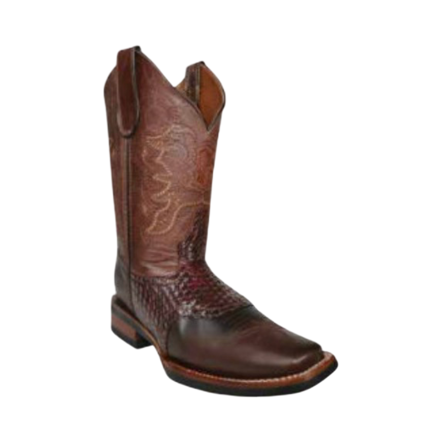 Bota Petatillo Color Cafe horma Rodeo - White Diamonds Boots