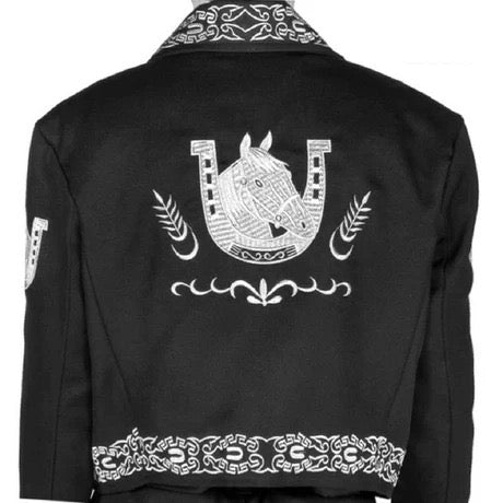 Traje Charro Gala Negro Bordado de Plata – Hombre, Importado de México