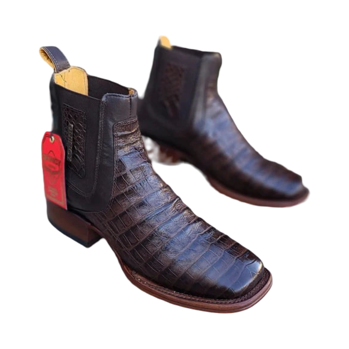 Botines Charros Quincy de Piel con Punta Cuadrada