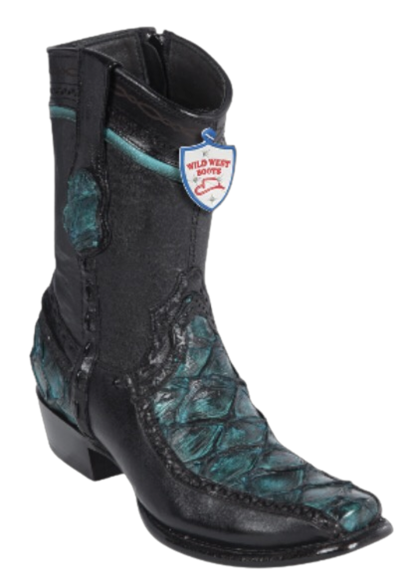 Bota de Pirarucu Original Horma Punta Cuadrada Wild West