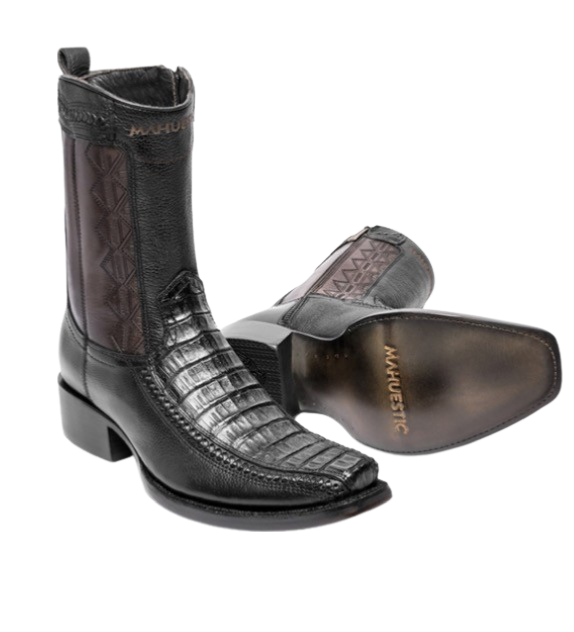 Botín Semi-Cuadrada Cocodrilo - MAHUESTIC Boots