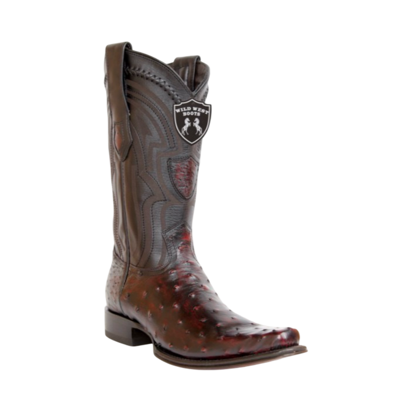 Botas de avestruz color Blackcherry con horma 7X.