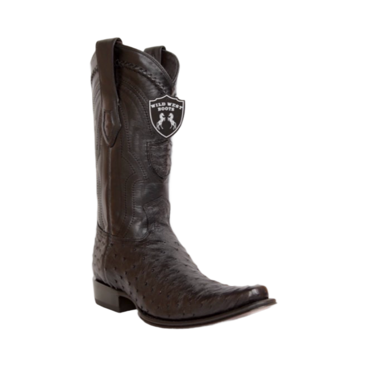 Botas de avestruz acabado mate color negro con horma 7X.