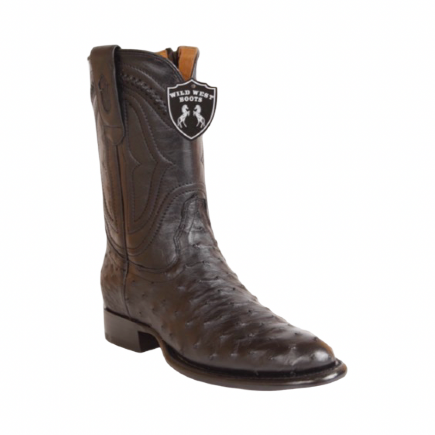 Botas de avestruz color negro con horma Milán de Wild West Boots.