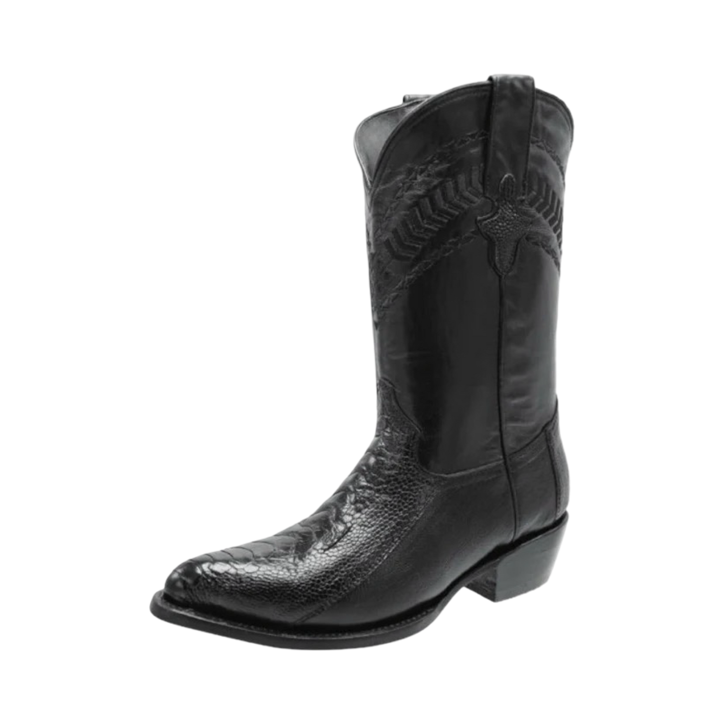Botas negras de pata de avestruz con horma Puntal WD.