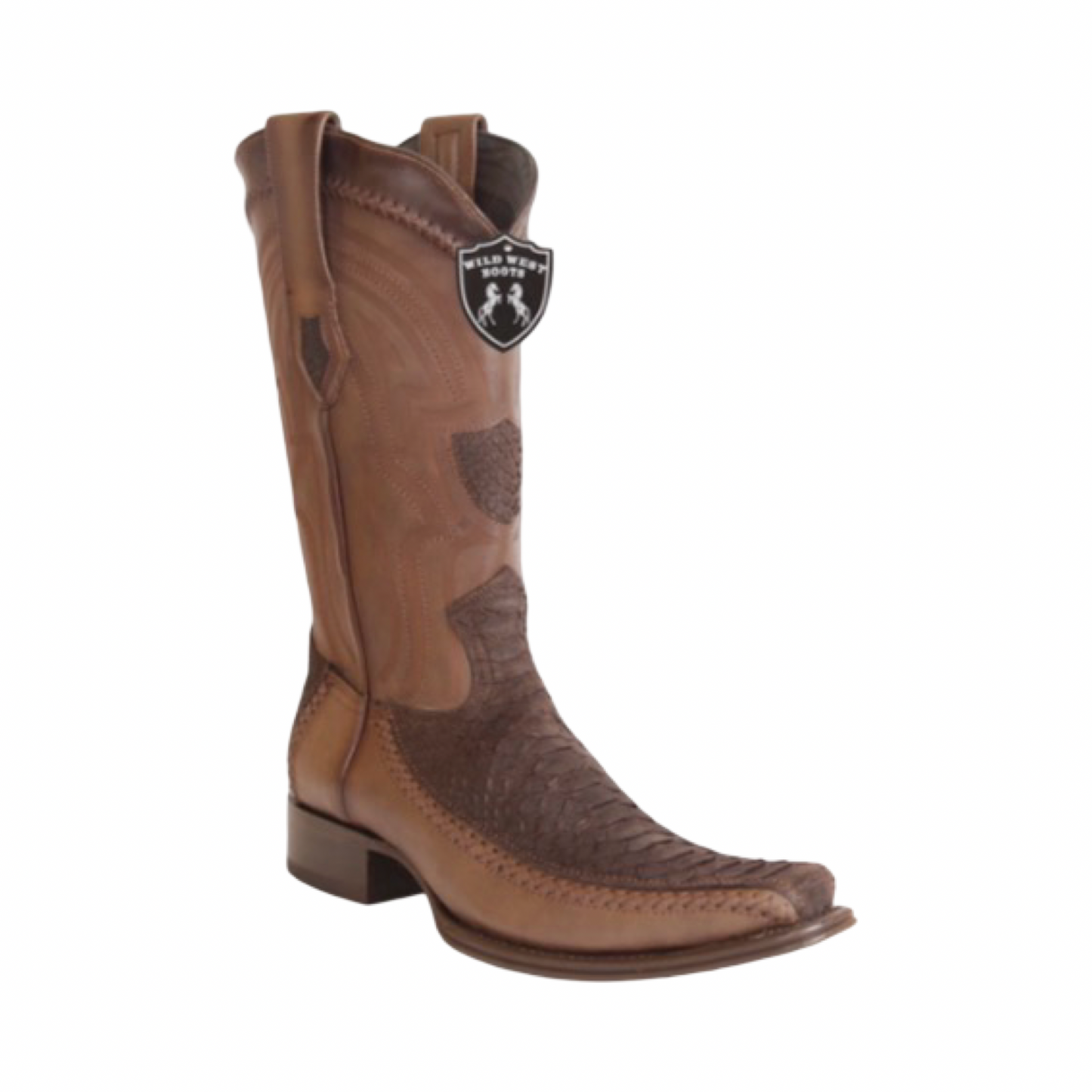 Botas de pitón Nubuck Brown con diseño European Wild West