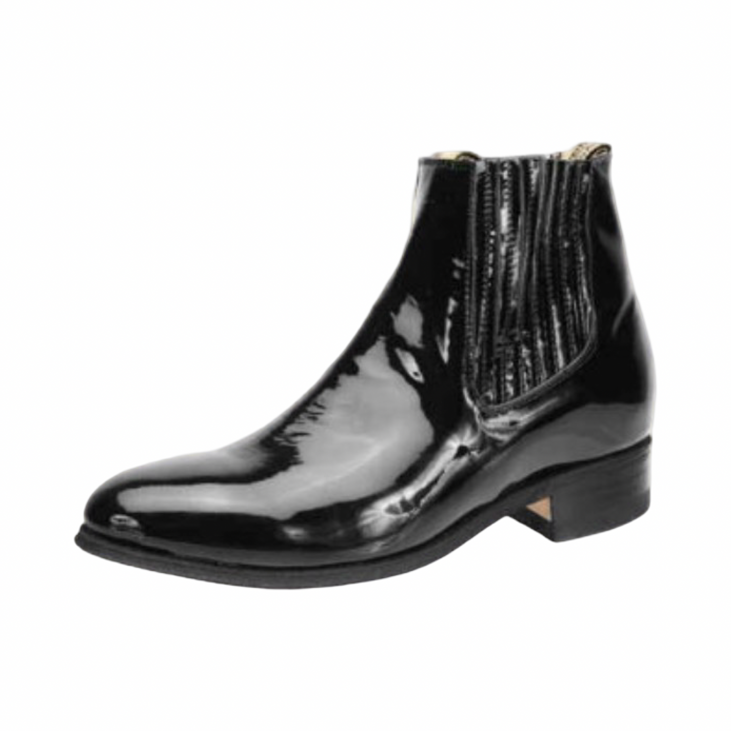 Botines charros para hombre de charol negro con diseño tradicional mexicano
