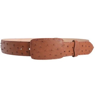 Brown leather belt on a white background